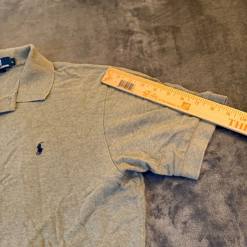 Polo Ralph Lauren Classic Fit Short‎ Sleeve Polo Shirt Gray Beige Mens Large